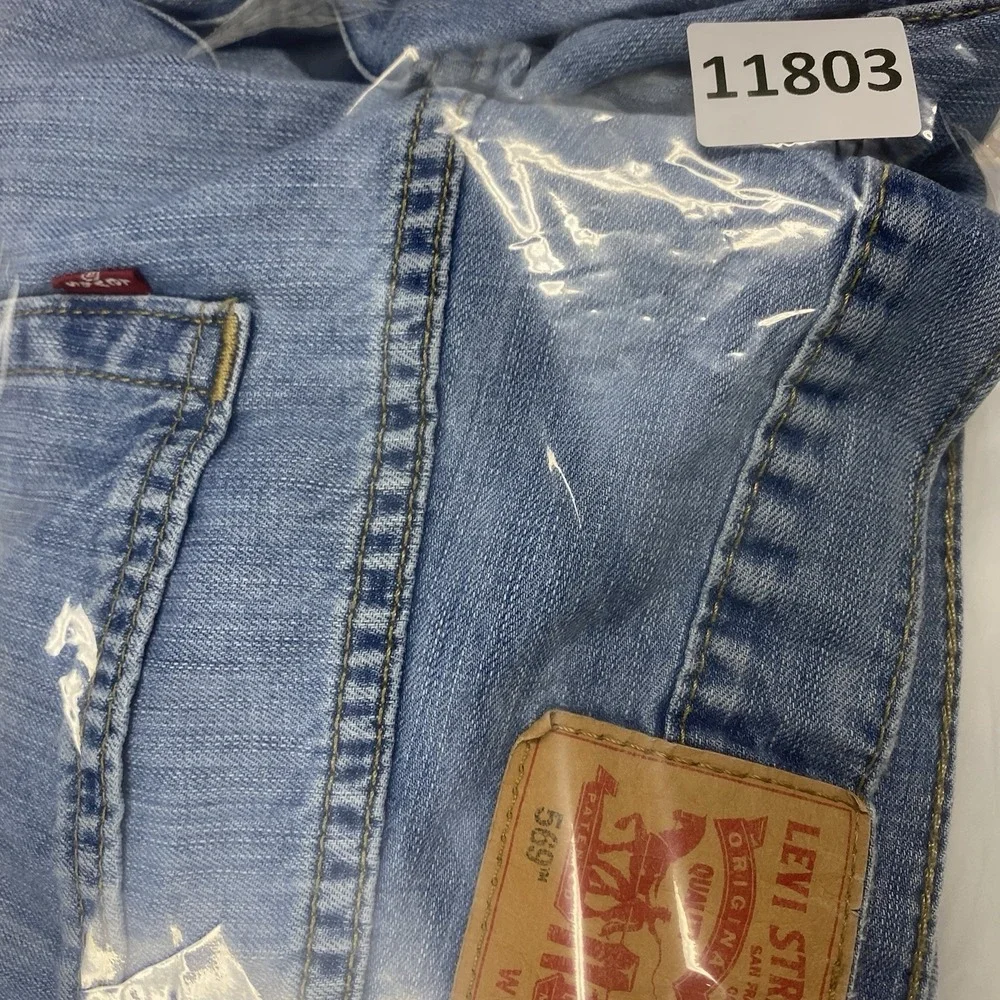 Levis Jeans Mens 34x34 Blue Denim Pants 569 Loose Straight Red Tab Cotton